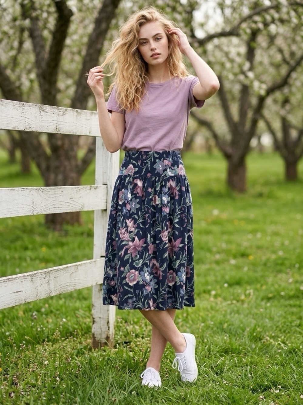 FRITZI Vintage Floral Skirt